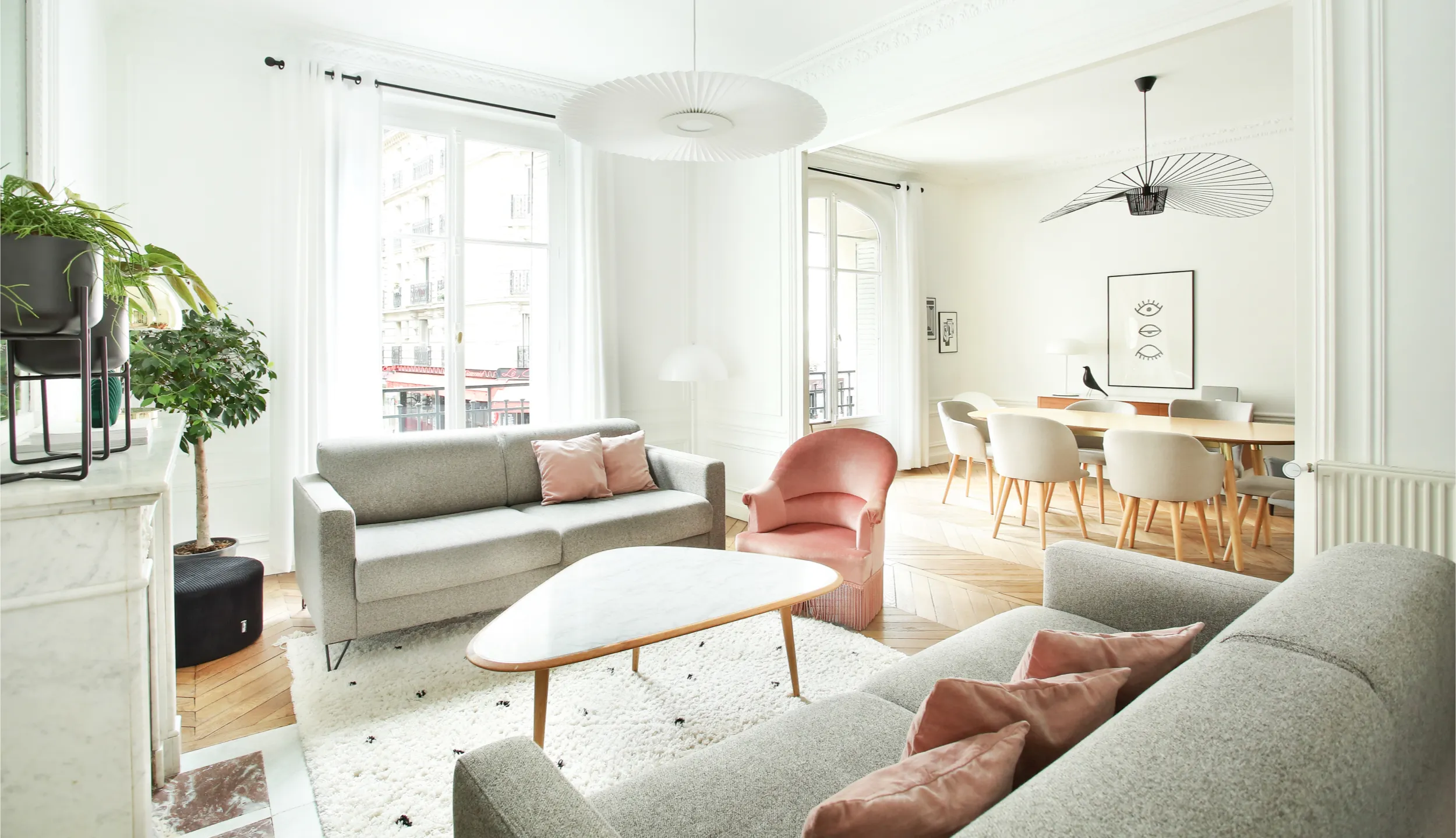 Rénovation complète d'un appartement haussmannien à Paris • Espace salon
