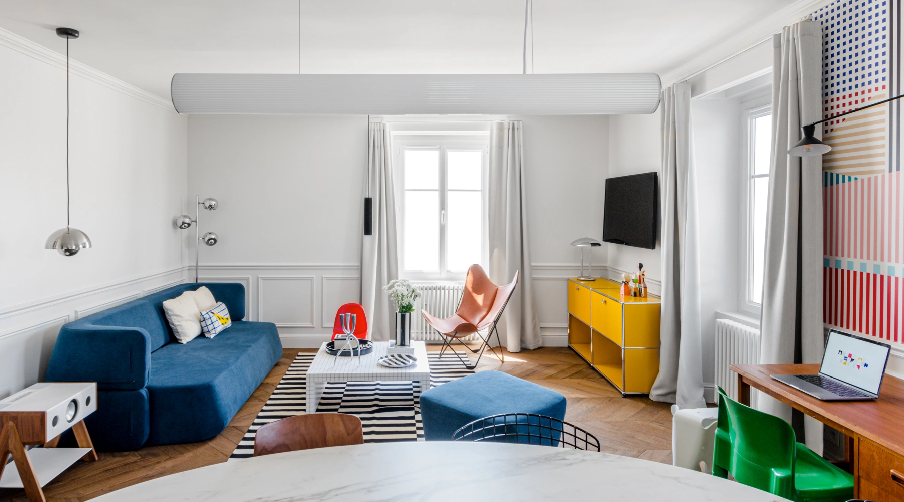 Projet Duguay-Trouin • rénovation d'un appartement à Saint-Malo : vue du séjour