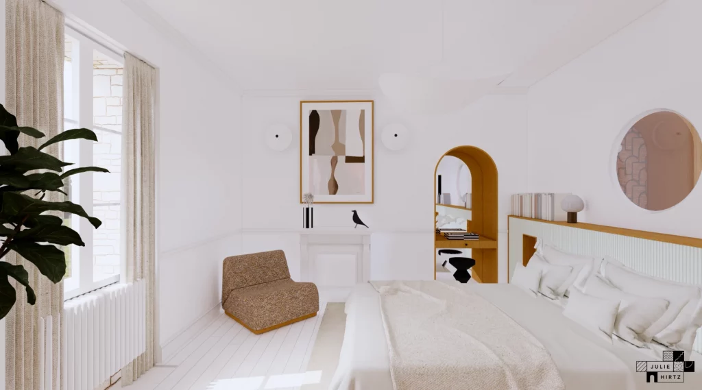Projet Lucet • Rénovation d'une maison familiale à Saint-Malo : vue de la chambre parentale