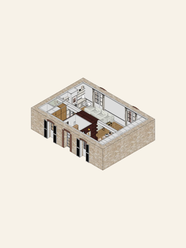 Projet Lucet • Rénovation d'une maison familiale à Saint-Malo : plan isométrique