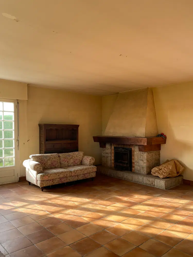 Rénovation maison néo bretonne, photo du salon avant travaux